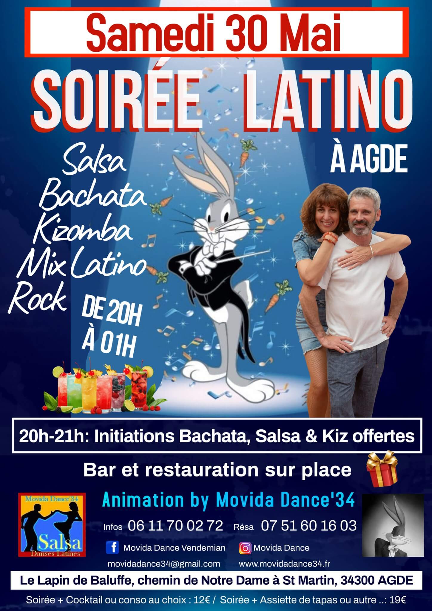 Soirée Latino au Lapin de Baluffe à Agde