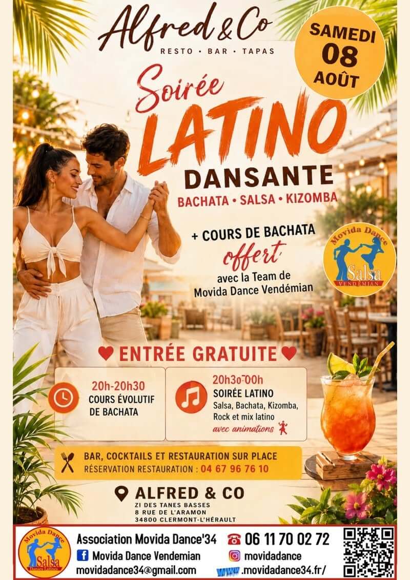 Soirée Latino chez Alfred & Co à Clermont l'Hérault