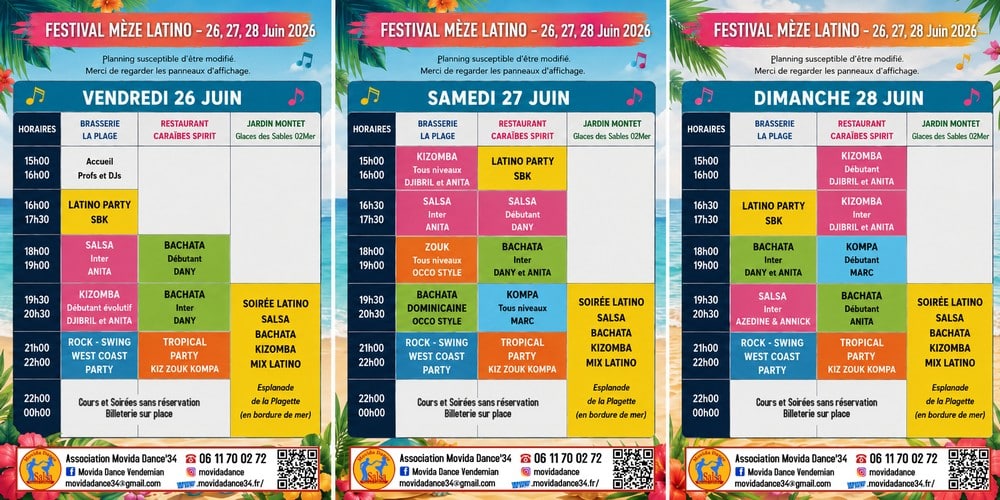 Planning Festival Latino Mèze