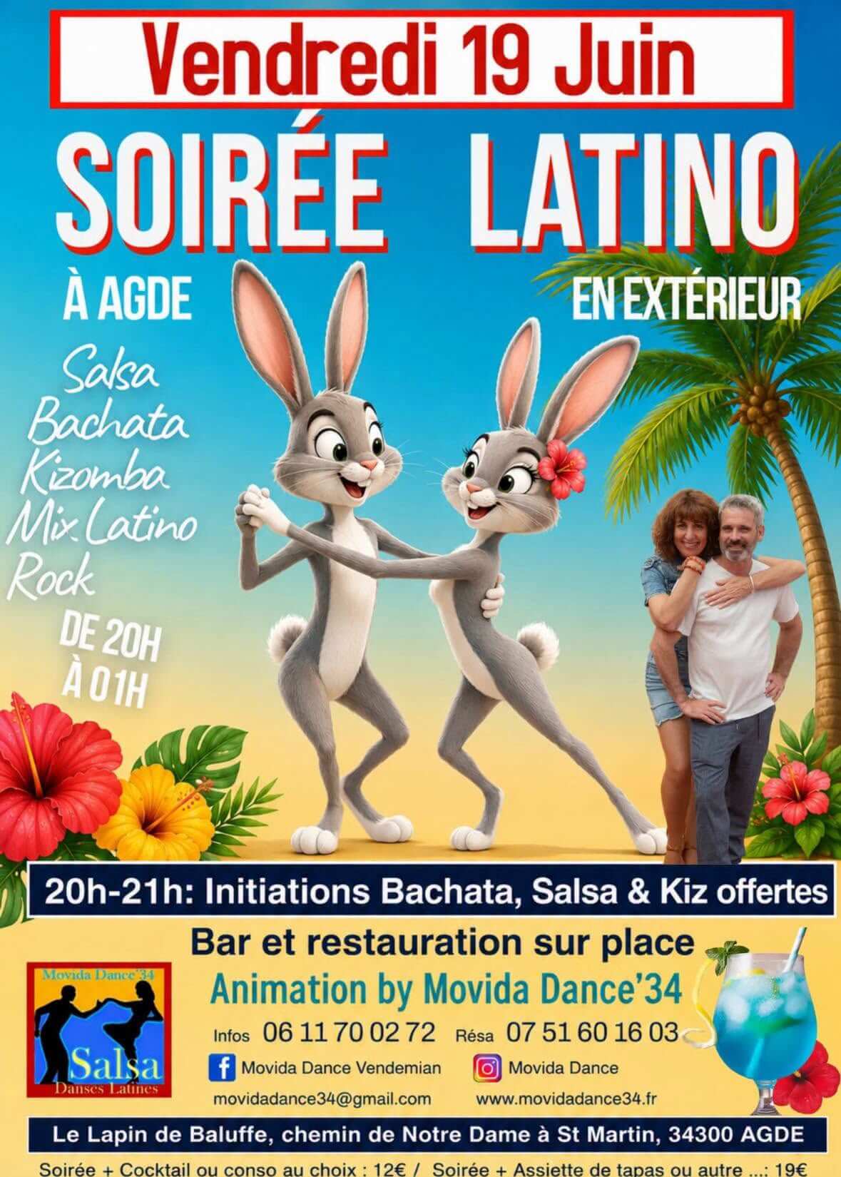Soirée Latino au Lapin de Baluffe à Agde