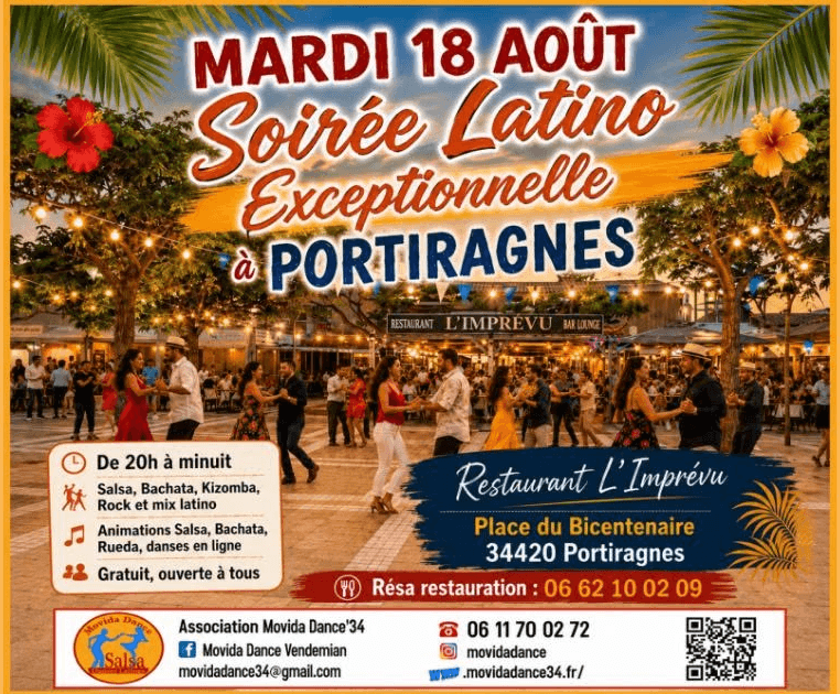 Soirée Latino au Restaurant L'Imprévu à Portiragne