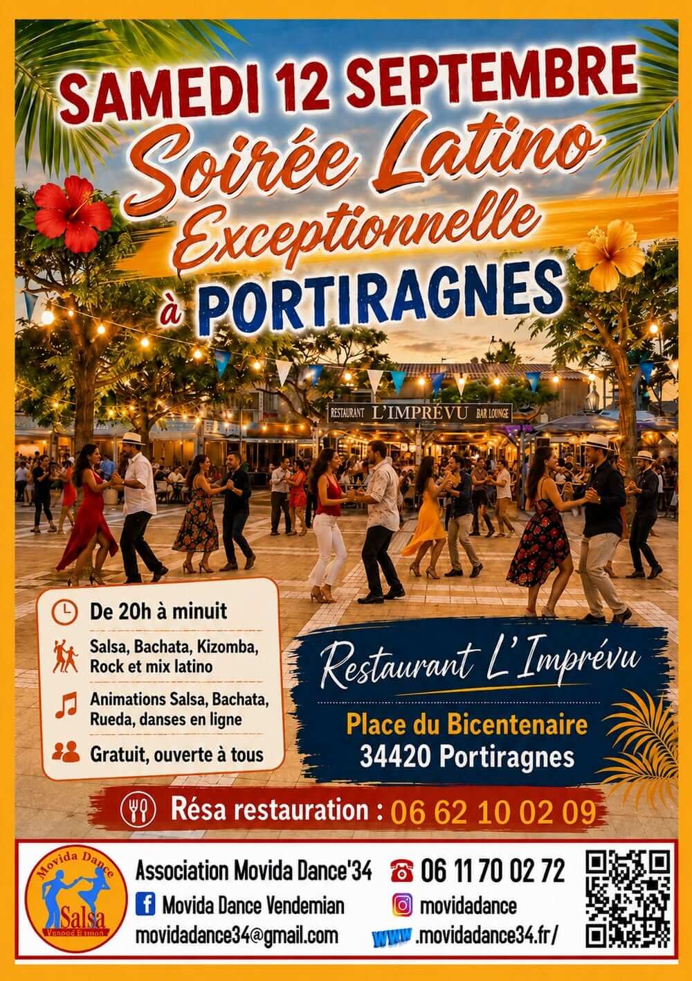 Soirée Latino au Restaurant L'imprévu à Portiragnes