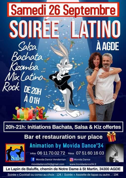 Soirée Latino au Lapin de Baluffe à Agde