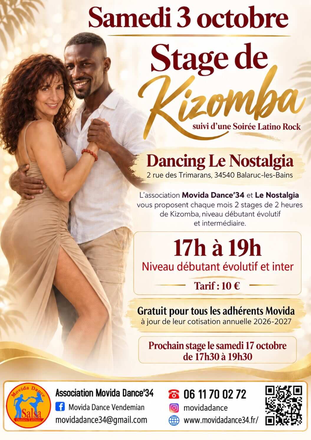 Stage de Kizomba au Nostalgia à Balaruc