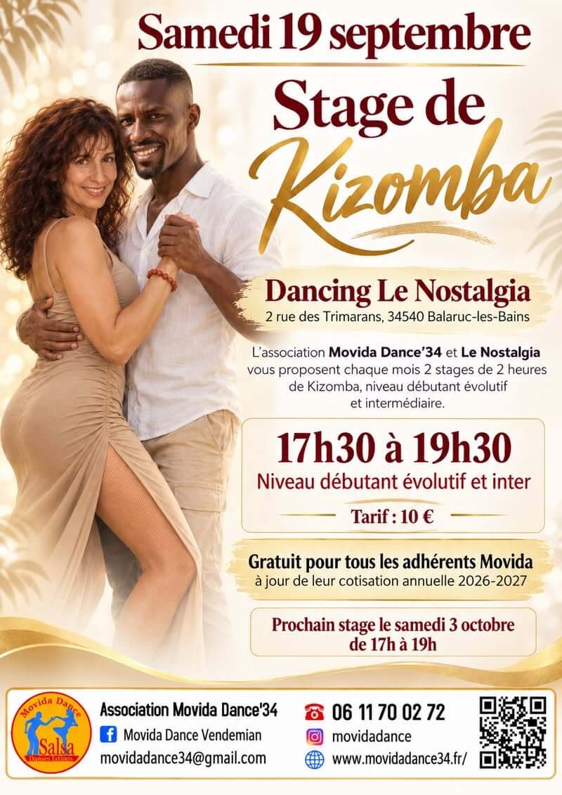 Stage de Kizomba et soirée Rock au Nostalgia à Balaruc